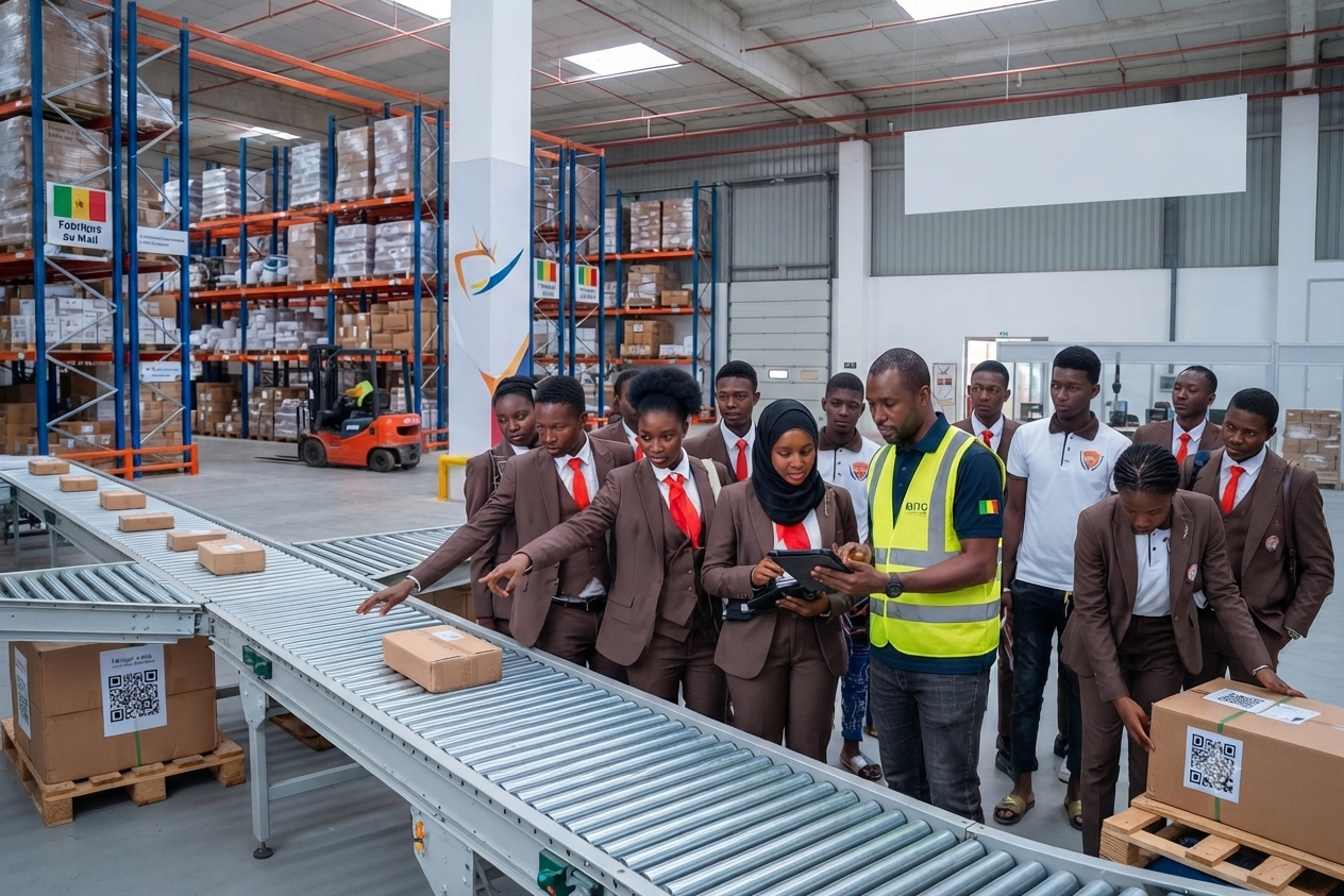 les étudiants de l'EUTG en visite site logistique entrepot